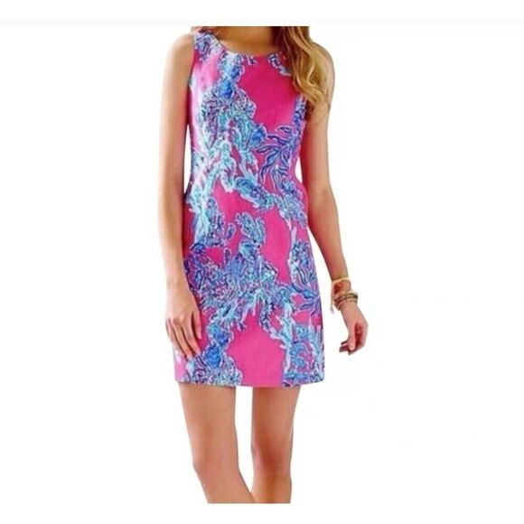 Lilly Pulitzer Capri Pink Samba Cathy Shift Dress Sz 16 - Picture 1 of 5